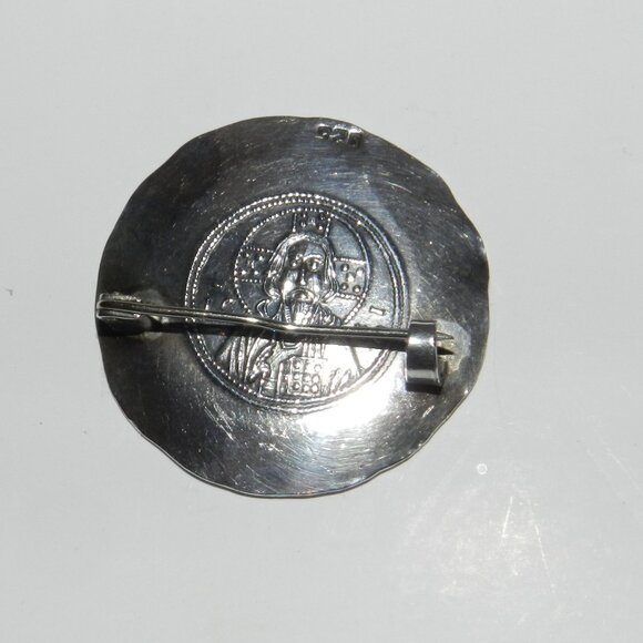 Vintage ICXC Sterling  925  Basil Brooch Very Rare - Picture 1 of 8
